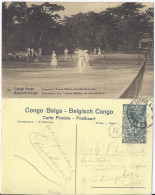 Belgisch Kongo, Gebr. Bild Ganzsache M. Tennis Spielern. #2191 - Africa (Varia)