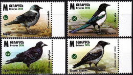 BELARUS 2024-08 FAUNA Animals Birds: Corvids. Crow Magpie Etc., MNH - Granjas