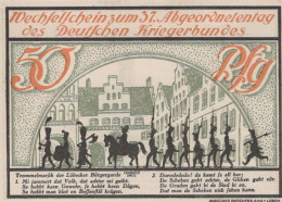 50 PFENNIG 1921 Stadt LÜBECK UNC DEUTSCHLAND Notgeld Banknote #PC521 - Lokale Ausgaben