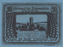 50 PFENNIG 1921 Stadt LOBENSTEIN Reuss UNC DEUTSCHLAND Notgeld Banknote #PC278 - Lokale Ausgaben