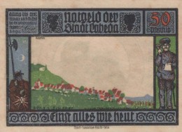 50 PFENNIG 1921 Stadt LOBEDA Thuringia UNC DEUTSCHLAND Notgeld Banknote #PC264 - Lokale Ausgaben