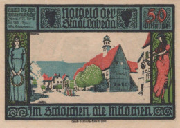 50 PFENNIG 1921 Stadt LOBEDA Thuringia UNC DEUTSCHLAND Notgeld Banknote #PH769 - Lokale Ausgaben