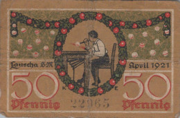 50 PFENNIG 1921 Stadt LAUSCHA Thuringia DEUTSCHLAND Notgeld Banknote #PI219 - Lokale Ausgaben
