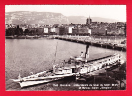 E-Suisse-528P41 GENEVE, Le Débarcadère Du Quai Du Mont Blanc Et Le Bâteau Salon SIMPLON, Type Photo, BE - Autres & Non Classés