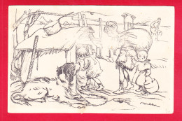 Illust-1370D02  POULBOT, Les Enfants Dans La Niche Du Chien, Cpa  - Poulbot, F.