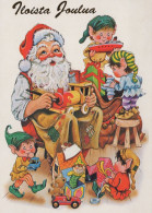PAPÁ NOEL NIÑO NAVIDAD Fiesta Vintage Tarjeta Postal CPSM #PAK282.ES - Santa Claus