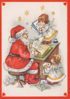 PAPÁ NOEL ÁNGELES NAVIDAD Vintage Tarjeta Postal CPSM #PAK135.ES - Santa Claus