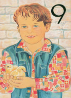 HAPPY BIRTHDAY 9 Year Old BOY Children Vintage Postcard CPSM Unposted #PBU029.GB - Birthday