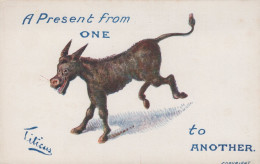 BURRO Animales Vintage Antiguo CPA Tarjeta Postal #PAA130.ES - Burros