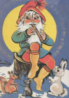PAPÁ NOEL Feliz Año Navidad Vintage Tarjeta Postal CPSM #PBL159.ES - Santa Claus