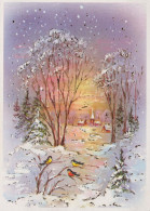Bonne Année Noël OISEAU Vintage Carte Postale CPSM #PBM833.FR - Año Nuevo