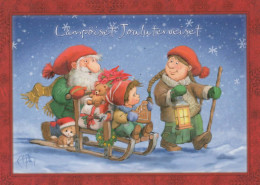 Bonne Année Noël GNOME Vintage Carte Postale CPSM #PBM035.FR - Año Nuevo