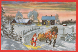 Bonne Année Noël GNOME Vintage Carte Postale CPSM #PBL678.FR - Año Nuevo