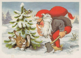 PÈRE NOËL Bonne Année Noël Vintage Carte Postale CPSM #PBL225.FR - Santa Claus