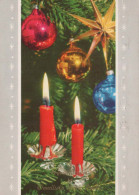Bonne Année Noël BOUGIE Vintage Carte Postale CPSM #PAZ458.FR - Año Nuevo