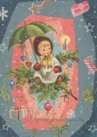 Bonne Année Noël ENFANTS Vintage Carte Postale CPSM #PAY232.FR - Año Nuevo