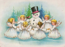 ANGELO Buon Anno Natale Vintage Cartolina CPSM #PAS748.IT - Angeles