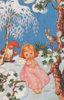 ANGELO Buon Anno Natale Vintage Cartolina CPSMPF #PAG739.IT - Angels