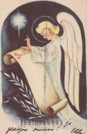 ANGELO Buon Anno Natale Vintage Cartolina CPSMPF #PAG802.IT - Angels