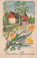 OSTERN FLOWERS Vintage Ansichtskarte Postkarte CPA #PKE289.DE - Easter