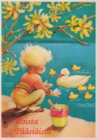 OSTERN KINDER EI Vintage Ansichtskarte Postkarte CPSM #PBO275.DE - Pâques