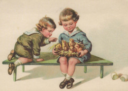 OSTERN KINDER Vintage Ansichtskarte Postkarte CPSM #PBO338.DE - Easter
