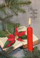 Neujahr Weihnachten KERZE Vintage Ansichtskarte Postkarte CPSM #PBA036.DE - Nieuwjaar