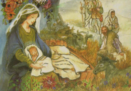 Vergine Maria Madonna Gesù Bambino Natale Religione Vintage Cartolina CPSM #PBP724.IT - Jungfräuliche Marie Und Madona