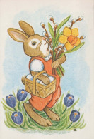 PASQUA CONIGLIO UOVO Vintage Cartolina CPSM #PBO402.IT - Easter