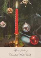 Buon Anno Natale CANDELA Vintage Cartolina CPSM #PBN778.IT - Nouvel An