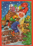 BABBO NATALE Buon Anno Natale Vintage Cartolina CPSM #PBL089.IT - Santa Claus