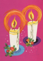 Buon Anno Natale CANDELA Vintage Cartolina CPSM #PAZ339.IT - Año Nuevo