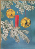 Buon Anno Natale CANDELA Vintage Cartolina CPSM #PAV497.IT - Nouvel An