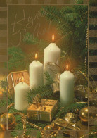 Buon Anno Natale CANDELA Vintage Cartolina CPSM #PAV921.IT - Nouvel An