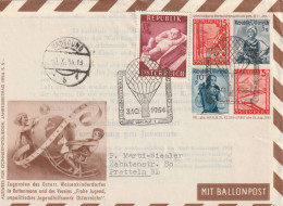 Autriche Entier Postal Illustré Poste Par Ballon Graz 1954 - Briefe