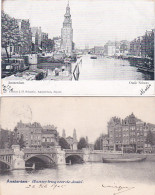 4819172Amsterdam, Blauwe Brug 1905. – Oude Schans 1905. – Oosterpark. – Vondelpark 1905. (4 Kaarten Zie Hoeken) - Amsterdam