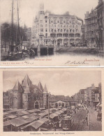 4819174Amsterdam, Nieuwmarkt. – American Hotel 1903. – Postkantoor 1905. – Montalbaanstoren 1905. (4 Kaarten) - Amsterdam