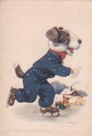 482023Tom Terry Op Kunstschaatsen. (paarl-serie)(poststempel 1943)(minuscule Vouwen In De Hoeken) - Dressed Animals