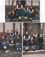 482040(Hessische Trachten, Fröhliche (scherzhafte) Kinder In Trachten. (sehe Ecken Und Kanten)(3 Karten) - Trachten