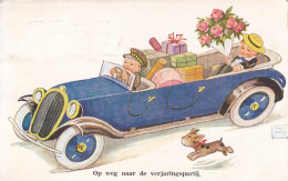 482052John Wills, Op Weg Naar De Verjaringspartij.1951(diverse Kleine Vouwen Zie Achterkant) - Humorous Cards