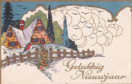 482062Gelukkig Nieuwjaar. 1932.(Reliëf Kaart)(minuscule Vouwen In De Hoeken) - Neujahr