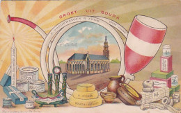 4820103Groet Uit Gouda, Diverse Reclame. (poststempel 1906)(minuscule Vouwen In De Hoeken) - Gouda