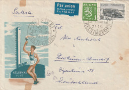 Finlande Lettre Jeux Olympiques Helsinki Pour L'Allemagne 1952 - Cartas & Documentos