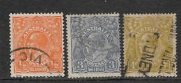 AUSTRALIA  KGV 1920 HEADS TRIO - Usati