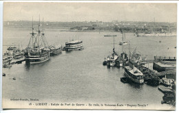 Militaria CPA Ecrite En 1919 * LORIENT Entrée Du Port De Guerre En Rade Le Vaisseau Ecole Duguay Trouin * Artaud Nozais - Lorient