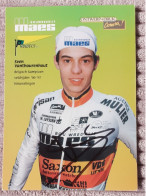 Autographe Sven Vanthourenhout Belgisch Kampioen 96-97 Maes - Ciclismo