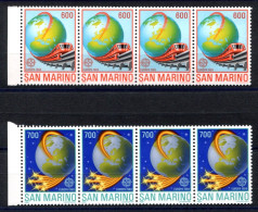 RC 27502 SAINT MARIN COTE 70€ N° 1179 / 1180 X 4 Ex EUROPA 1988 TRANSPORTS ET COMMUNICATIONS NEUF ** MNH TB - 1988