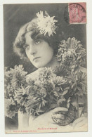 Carte Fantaisie Femme -  Fleurs D'hiver  - Phototypie BERGERET - Bergeret