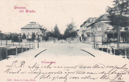 4822213Groeten Uit Breda, Willemstraat. (poststempel 1901)(minuscule Vouwen In De Hoeken, Zie Achterkant) - Breda