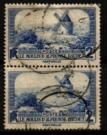 FRANCE    -   1935 .   Y&T N° 311 Oblitérés En Paire.    Le Moulin D' Alphonse Daudet. - Used Stamps